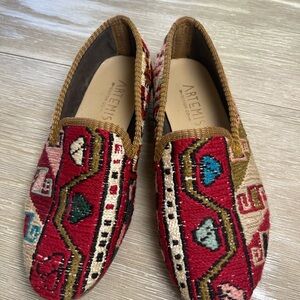Artemis Design Co. Red and Multicolor Loafers